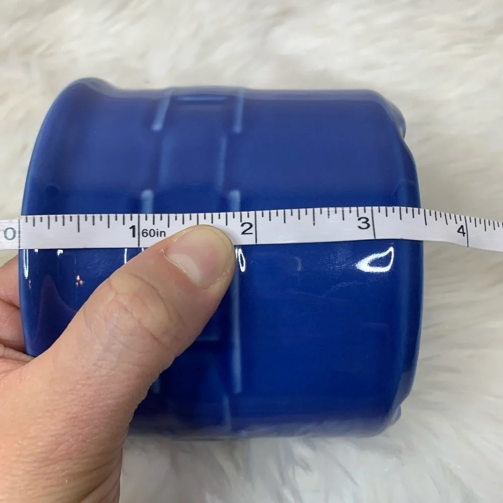 Longaberger 1 Pint Salt Crock Cornflower Blue Candle Holder